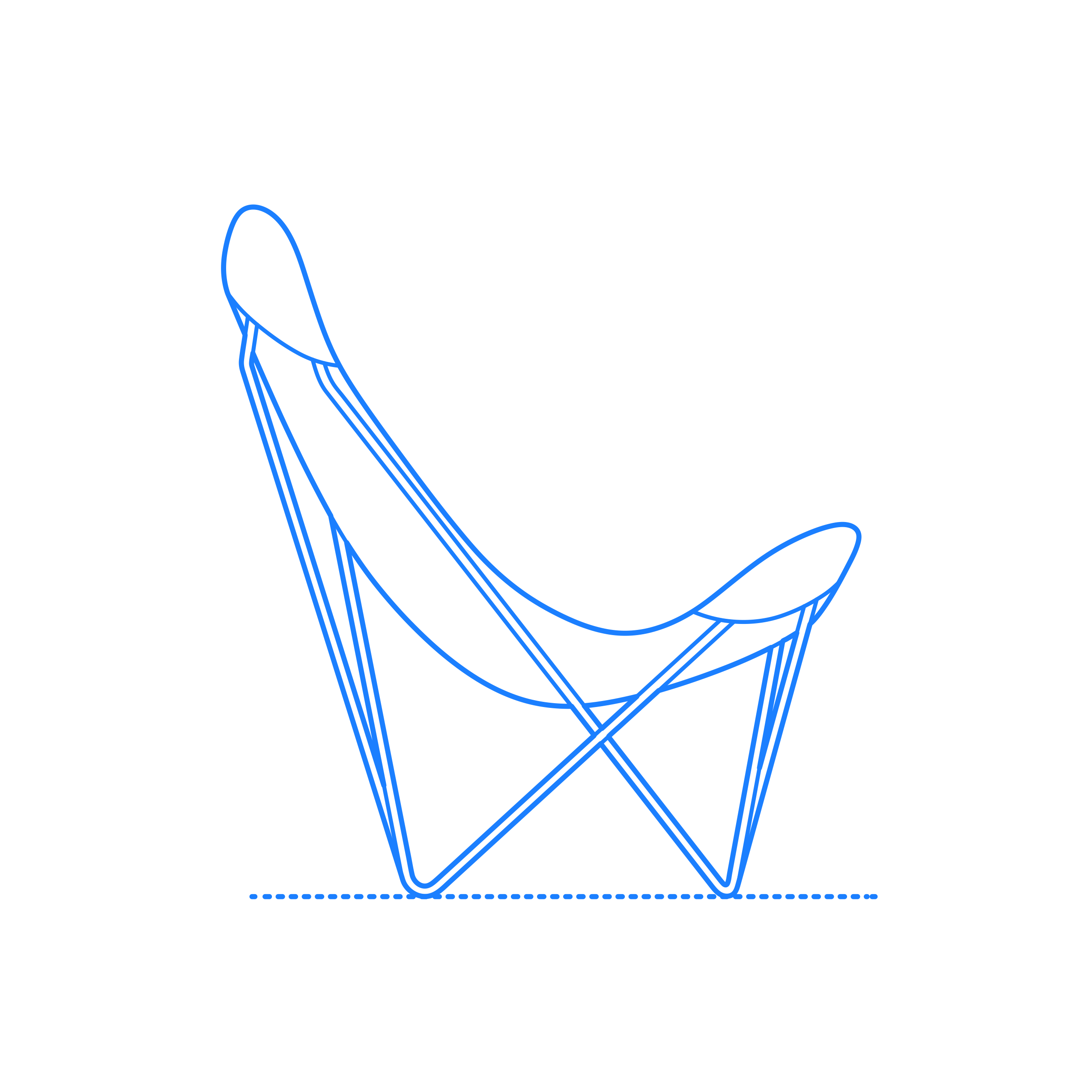 Furniture Lounge Chairs Bkf Butterfly Chair Outline Svg File Free Vectors